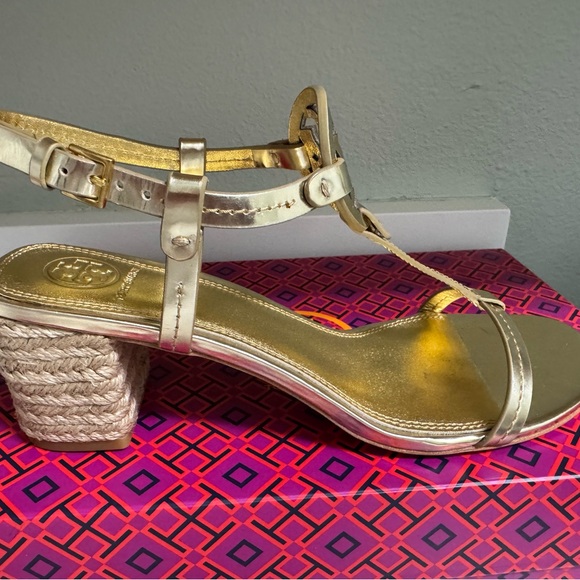 Tory Burch Miller 65 Espadrille Sandal- Mirror Metallic - Picture 2 of 8